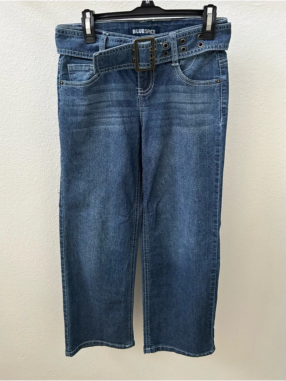 Blue Spice Mid Wash Straight Jeans with Denim Belt - Picture 1 of 3